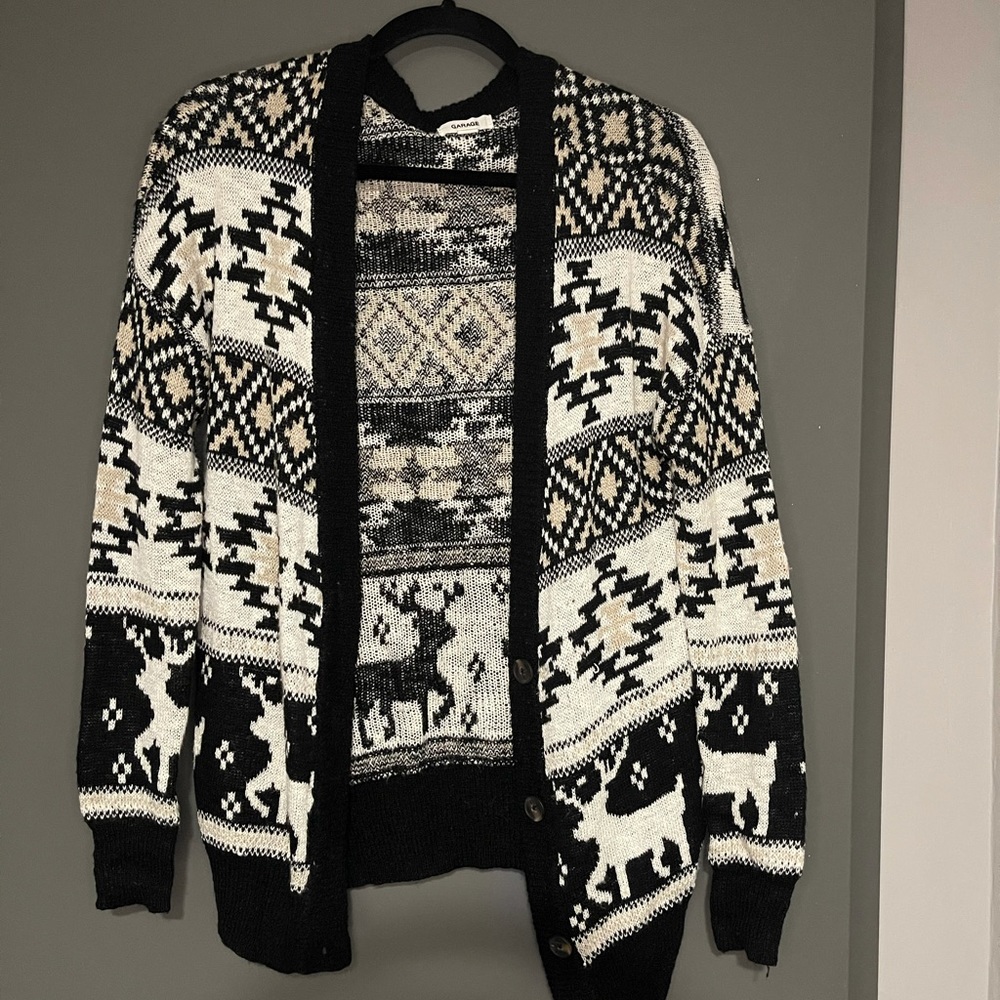 reindeer cardigan